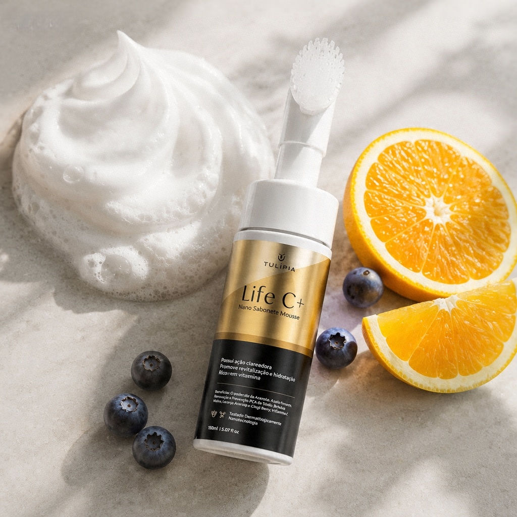 Divina Skin Life C+ Tulípia – Nano Sabonete Mousse de Vitamina C