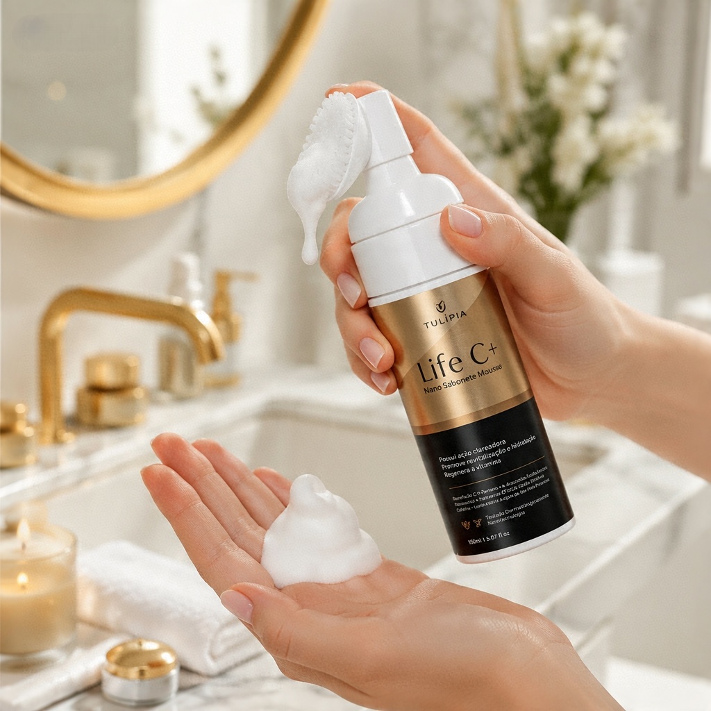 Divina Skin Life C+ Tulípia – Nano Sabonete Mousse de Vitamina C